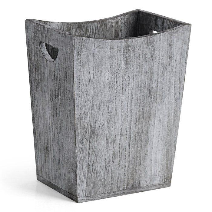 CELLPAK Wood Trash Can Rustic Farmhouse Wastebasket Bin & Reviews Wayfair